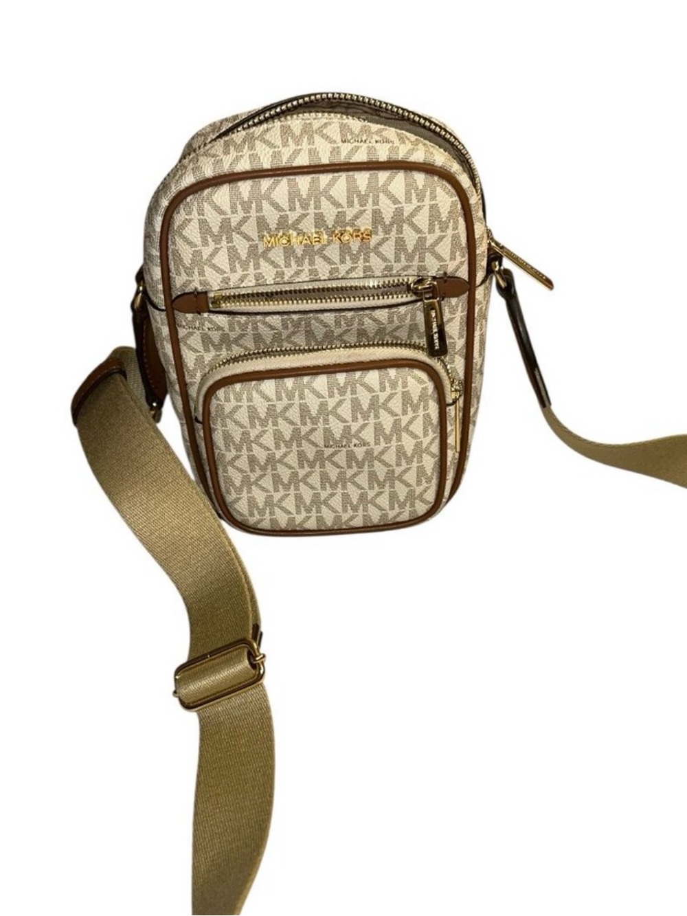 Michael Kors Jet Set Signature Logo Crossbody - Medium - Coated Canvas - Beigh
